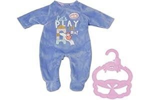 Baby Annabell 706244 Little Romper-Clothing for 36cm Dolls-for Toddlers Ages 12 Months & Up-Easy for Small Hands-Includes Romper & Hanger-Blue