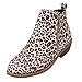 UFACE Damen Ankle Short Booties Leopardenmuster Wildleder Martin Stiefel Schuhe Zipper Boots