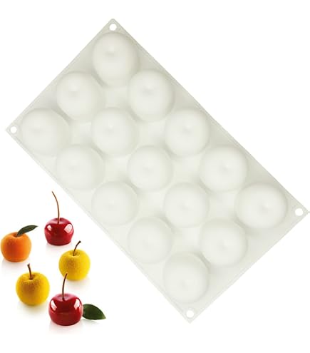 CUEMOON Moule en Silicone 3D en Forme de Pomme, Moule à Gâteau en Silicone avec 8 Cavités, pour la Préparation de Bombe Chocolat Chaud, Gâteaux, Gelée, Mousse à la Coupe CUEMOON Moule en Silicone 3D en Forme de Pomme, Moule à Gâteau en Silicone avec 8 Cavités, pour la Préparation de Bombe Chocolat Chaud, Gâteaux, Gelée, Mousse à la Coupe