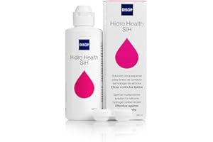 DISOP HIDRO HEALTH Hidro Health SiH Solución Única Específica para Lentes de Hidrogel de Silicona, Líquido de Lentillas Eficaz Contra los Lípidos, 360 ml (360 ml)
