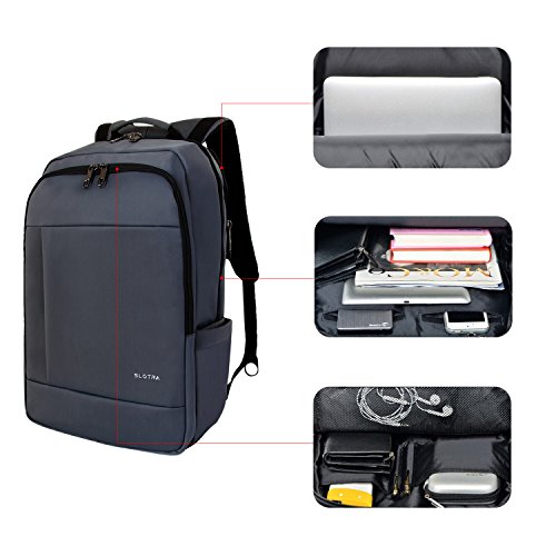 Slotra Laptop Business Rucksack 15,6-17 Zoll Grau Sport Schule Jungen Ourdoor Uni Student Büro Dayback Notebooktaschen - 4