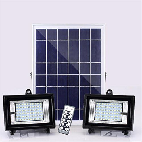 Outdoor Solar Flood Light Double Headlights 60LED IP55 Waterproof Remote Control Courtyard LED Home Wall Lamp,HMM