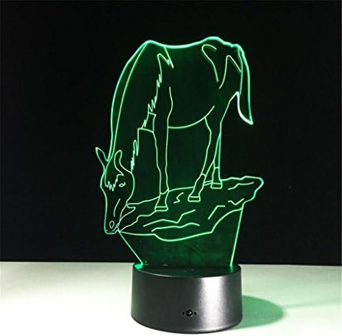 NWYJR 3D Colorful Night Light, Creative Horse Drink Water Night Light, Remote Touch LED Lamp, Acrylic Visual Lamp
