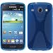 Produktbild PhoneNatic Case für Samsung Galaxy Core Hülle Silikon blau X-Style Cover Galaxy Core Tasche + 2 Schutzfolien