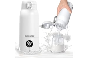 GIBOHOM Chauffe Biberon Nomade de 500ml Grande Capacité, Chauffage Rapide Chauffe Biberon Portable Sans Fil, Charge rapide Chauffe Biberon Voiture et USB Type-C Câble, pour Maison, Voyages