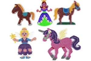 ‎HAMA Hama Happy Price Toys Midi Stiftplatten (Set 25 - Auf dem Ponyhof Set) - Pferd,Pony,Einhorn,Fee,Prinzessin + 100 Gratis Perlen