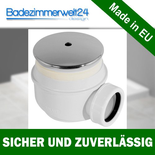 Ablaufgarnitur/Ablauf 52mm Dusche Siphon Duschtasse Duschwanne ABS Abdeckplatte in chrom