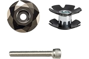 PLATTBK Bouchon de Direction Supérieur de Casque de vélo avec écrou étoile 1-1/8" (28,6 mm), Capuchon de Potences de VTT en Alliage d'aluminium