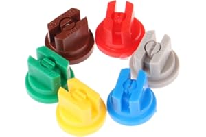 BYHLYH 6 Pcs Spray Nozzle Tip Assorted Set 110 Degree Flat Fan Shape 0.15-0.6mm Pore Spraying Spray Nozzles for Knapsack Spraying Weed Killing Etc