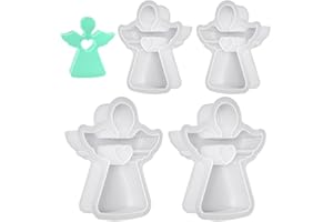 HDGSAFD Confezione da 4 Stampi per Angeli, Stampi in Silicone, Accessori Artigianali Fai da Te, Stampi da Forno per Realizzare Candele, Saponi E Ornamenti