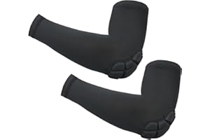 DAELESR 1 Pair Rembourré Coudiere Volleyball, Coudiere Musculation, Manchon de Compression Bras, Coudières Anti-Chocs, Protege Coude Musculation, Coudiere Sport pour Basket-Ball Cricket Volleyball Football