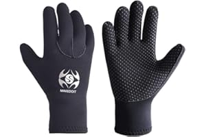 Slyzone 3mm Neoprene Wetsuit Gloves - Adult Elastic Warm Scuba Diving Glove - Snorkel Gloves for Surf Kayak Diving Watersports (L)