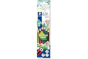 STAEDTLER - Noris Colour 185 - Crayons de couleur - Assortiment de 6 couleurs - Bois upcyclé - ‎185 C6