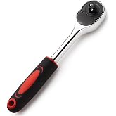25 cm Cırcırlı Lokma Kolu &ndash; Krom Vanadyum &Ccedil;elik Profesyonel Ratchet Anahtar, Sağ-Sol Y&ouml;n Değiştirilebilir, Ergonomik Kaymaz K