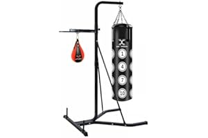 MAXSTRENGTH Free Standing 2 way Frame Boxing Punch Bag Stand Speedball Platform With 4ft Hanging Punch Bag