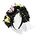 Produktbild AWAYTR Halloween Blume Krone Festival Kopfschmuck - Tag des toten Schleiers Blume Stirnband Halloween Schleier Gothic Kopfbedeckungen Kostüm Party Festival Haargirlande (Schwarz (Schleier + Schädel))