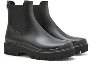 VERBENAS Mae Mate Negro Tronchetti Beatles Pioggia per Donna in Gomma Nero