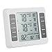 Produktbild KKmoon Digitales Thermo-Hygrometermit 2 Außensensor/Großem LCD Bildschrim/Einstellbar Temperaturalarm/Weiß