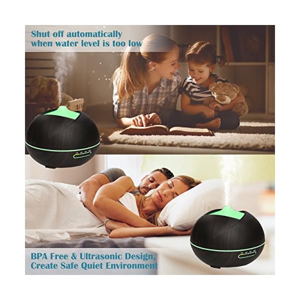 Vercrown Aroma Diffuser 300ML Essential oil Diffuser Electric Ultrasonic Aromatherapy Cool Mist Humidifier with 7 Color… - Image 5