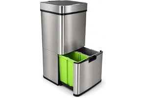 Eurocatch Soptunna 72 L - Sensor - 3 Fack - Avfallssortering - Rostfri