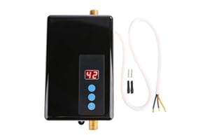 WYTINO Riscaldatore di Acqua Calda Senza Serbatoio, 220V Istantaneo Scaldabagno Elettrico Mini Doccia per Il Lavaggio Della Cucina Del Bagno di Casa - Digital Dispaly Energy Efficient 5.5Kw (Nero)