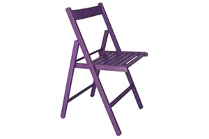 MUEBLEAR Aranaz | Silla Plegable | Diseño Moderno | Sillas Plegables y Ligeras para Exterior, Jardín o Terraza | Sillón con Reposabrazos y Respaldo | Asiento de Playa | Madera de Haya | Violeta | 43x47x79 cm