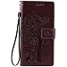 Produktbild Anlike Sony Xperia Z5 (5,2 Zoll) Hülle, Katzen Baum Muster PU Leder Flip-Case / Brieftasche / Wallet Etui /Lederhülle / Handy Schutzhülle / Bookstyle Cover / Handy Zubehör / Lederhülle / Handyhülle mit Bookstyle mit Standfunktion Kredit Kartenfach - Hellbraun