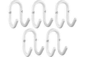 SOTECH 5 Stück Garderobenhaken FARA 88 x 51 mm Stahl Weiß Kleiderhaken Wandhaken Jackenhaken Aufhänger