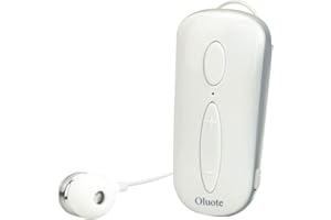 OLUOTE picK-me Audifonos Manos Libres en el Oído, Estéreo V4.1 Bluetooth Lavalier con Micrófono, Manos Libres Bluetooth, Reducción de Ruido de Trigo Dual, 120 H en Espera para Negocios, Conducir (Blanco)