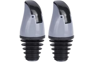 ROSEBEAR Ausgießer Flasche Ölausgießer für olivenöl, 2 Stück Öl Weinausgießer, Flaschenausgießer mit Klappe für Spirituosen, Wein, Drinks und Essig, aus Silikon und ABS, grau