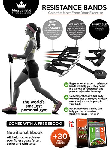 Widerstandsband-Set :: Beste Fitnessbänder für Fitnesstraining / Stretching / Workout Zuhause :: Trainingsbänder mit strapazierfähigen Schaum-Griffen, Fußschlaufen & Türanker :: Übungsbänder für Arme & Beine :: 100%-Geld-zurück-Garantie & lebenslange Gewährleistung - 9