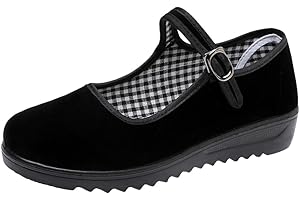 missfiona Damen Mary Jane Schuhe China Flat Halbschuhe Old Peking Ballerinas Flach