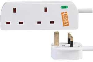 PRO ELEC PELB1950 2 Gang Surge Protected Extension Lead White, 5m