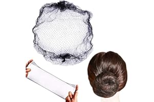DAQIEPIN 40 Pièces Filets de Cheveux Invisible Maille de Bord Élastique 22 Pouces Filet de Cheveux Invisible en Nylon Brun pour Femmes, Filles, Fabrication de Bun de Cheveux, Danseuse de Ballet