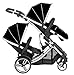DUELLETTE 21 BS Tandem Stroller includes Free Changing bag with Accessories, 2 Free footmuffs 2 Free rain covers Midnight Black