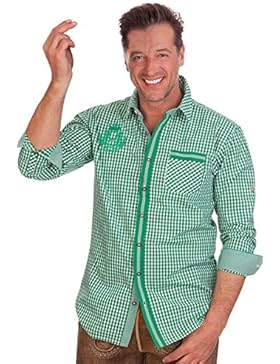 H1546 - Trachtenhemd - Carlo 2 - Grün, Blau, Größe L