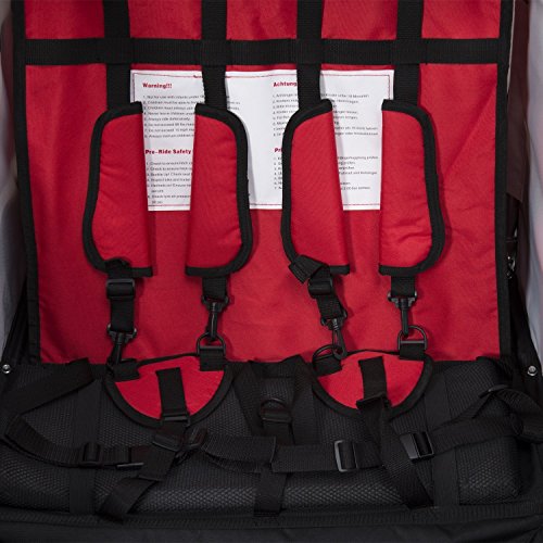 homcom 440-001RD 2 in 1 Fahrradanhänger Jogger 360° Drehbar für Kinder, rot / schwarz - 5