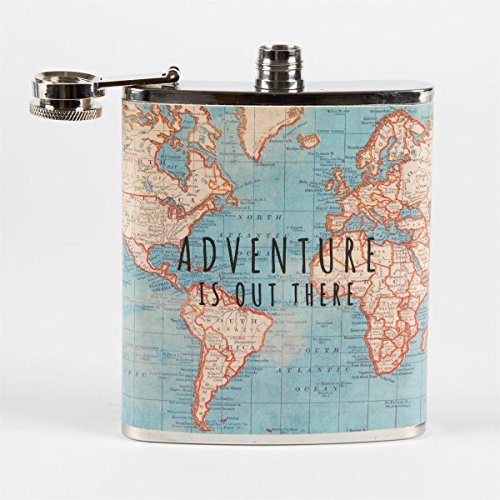 Vintage Map Adventurer Hip Flask - 2