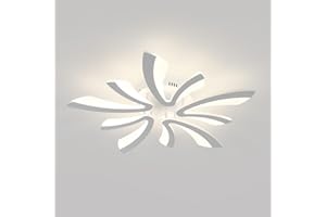 Comely Lampada da Soffitto LED, 50W 5625LM Plafoniera LED Moderno, Creativo Acrilico Grande Plafoniere Soffitto per Soggiorno Camera da Letto, Dia 70cm, Luce Naturale 4500K, Bianco