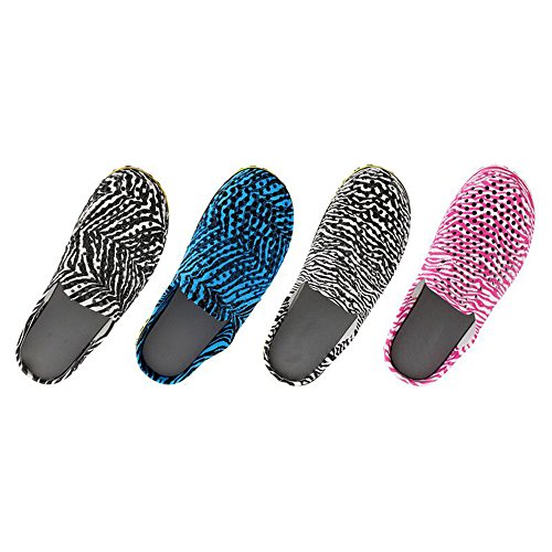 Eastlion Mode Paar Zebra Muster Loch Schuhe Strand Urlaub Hausschuhe Atmungsaktiv Anti-Rutsch Garten Schuhe Schwarz