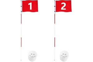 Golf Hålflagga med flaggstång | Glasfiber sportutrustning för platsen | träningsflaggor för puttgreen – för landsklubbar, driving Ranges, trädgårdar, proffs, nybörjare och
