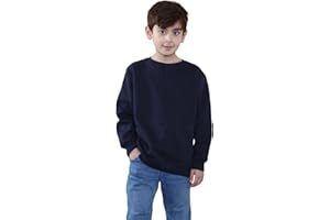 BSBAAA FASHIONS® Kids Boys Sweatshirt Back to School Fleece Jumper - Girls Plain Crew Round Neck Pullover Uniform Sweater Top Size Age 5-13 Years