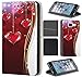 Price comparison product image Coverfix Premium Samsung Galaxy A5 (Model 2017) A520 Flip Cover Synthetic Leather Flip Case Mobile Phone Cover 1146 Herz Herzen Rot Weiß Gold
