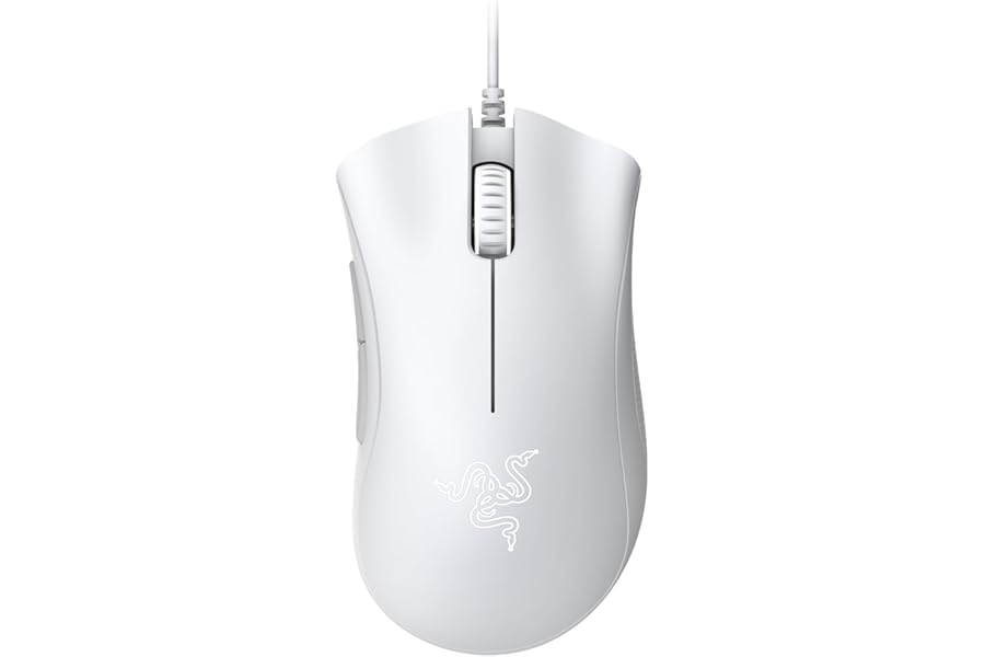Razer DeathAdder Essential (2021) - Wired Gaming Mouse (Optical Sensor, 6400 DPI, 5 Programmable Buttons, Ergonomic Form Factor) White