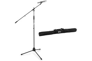 TIGER MCA34-BK Asta a giraffa per microfono con base a treppiede - colore nero