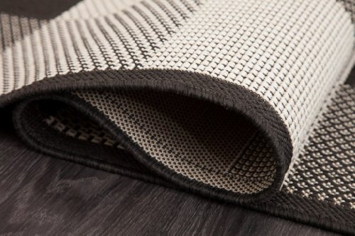 Küchenläufer Flachgewebeteppich Karo Design grau 80x200cm - 3