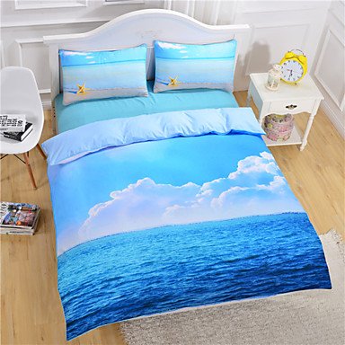 SQL Starfish And Ocean Duvet Cover Set 3D Bedding Set Twin Full Queen , twin