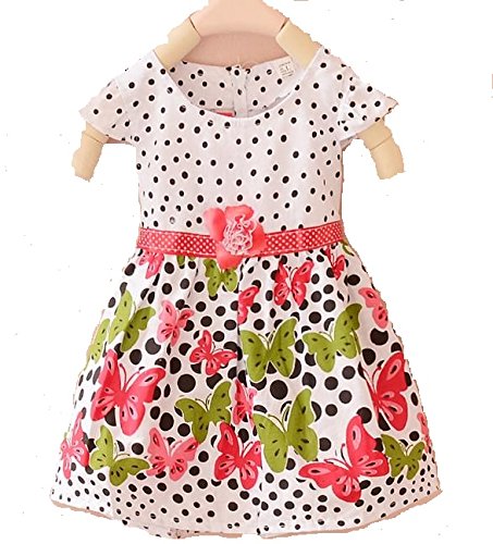 baby girls summer dress 6-12-18-24 months new BUTTERFLY pattern party dress (pinks, 18-24 months)