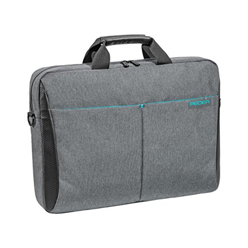 PEDEA Lifestyle Notebooktasche f  r 15 6 Zoll  39 6cm  mit Zubeh  rfach Schultergurt  grau