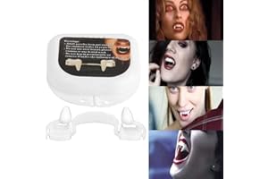NT-LING Halloween Retractable Vampire Zombie Fang, Reusable Halloween Vampire Fangs Fake Teeth for Adults, Scary Creepy Retractable Braces Halloween Party Dress Up Horror Props for Kids or Adults(1 Piece)